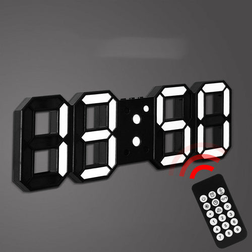 3D LED Digital Wall Clock Remote Control Electronic