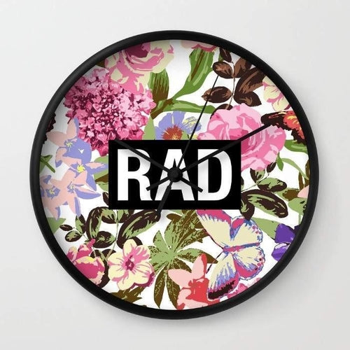 10 Inch Modern Wall Clock Black White Frame